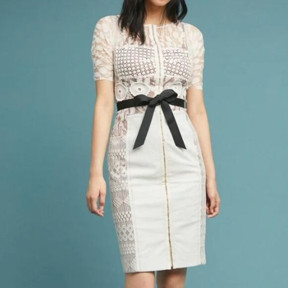 Byron Lars Dresses & Skirts - Anthropologie x Byron Lars Carissma Sheath Dress Size 6 Ivory